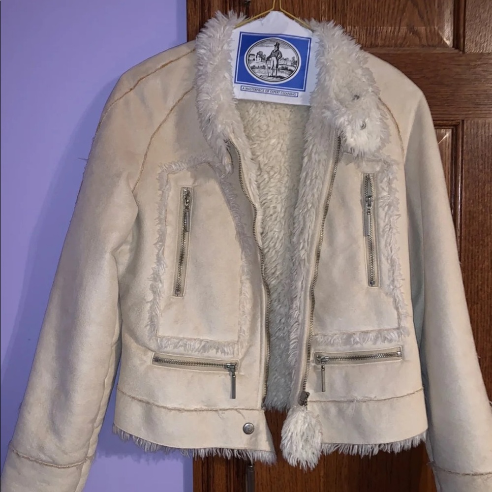 Bebe Suede Jacket Beige